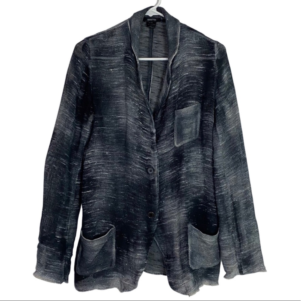 Avant Toi Washed Effect Knit Linen Flax Luxury Blazer Light Weight Men’s Small - Picture 16 of 16